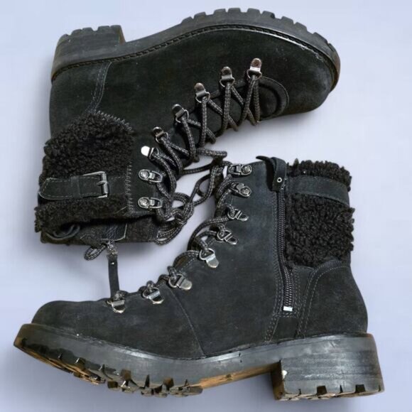 Women's Black Lace-Up Ankle Boots - Picture 3 of 8